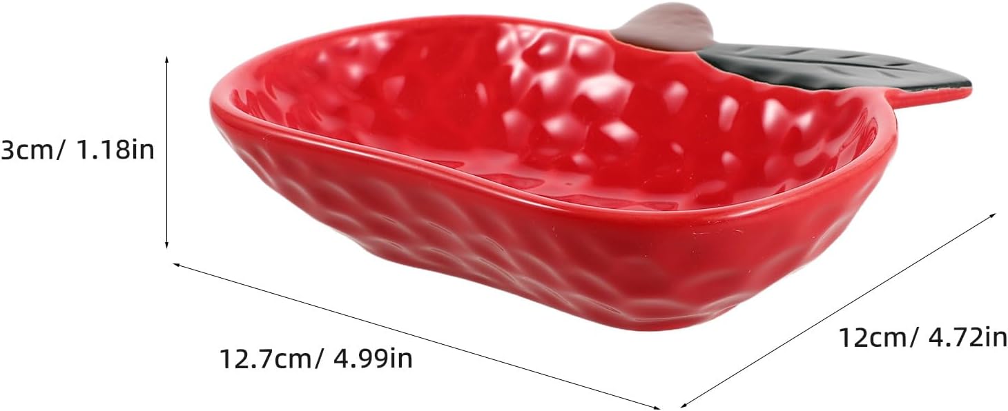 GLEAVI 2pcs Ceramic Sauce Dish: 4.9"X4.7" Dipping Bowls - Shape Porcelain Snack Tray - Sushi Seasoning Containers - Decorative Fruit Plate For Kitchen