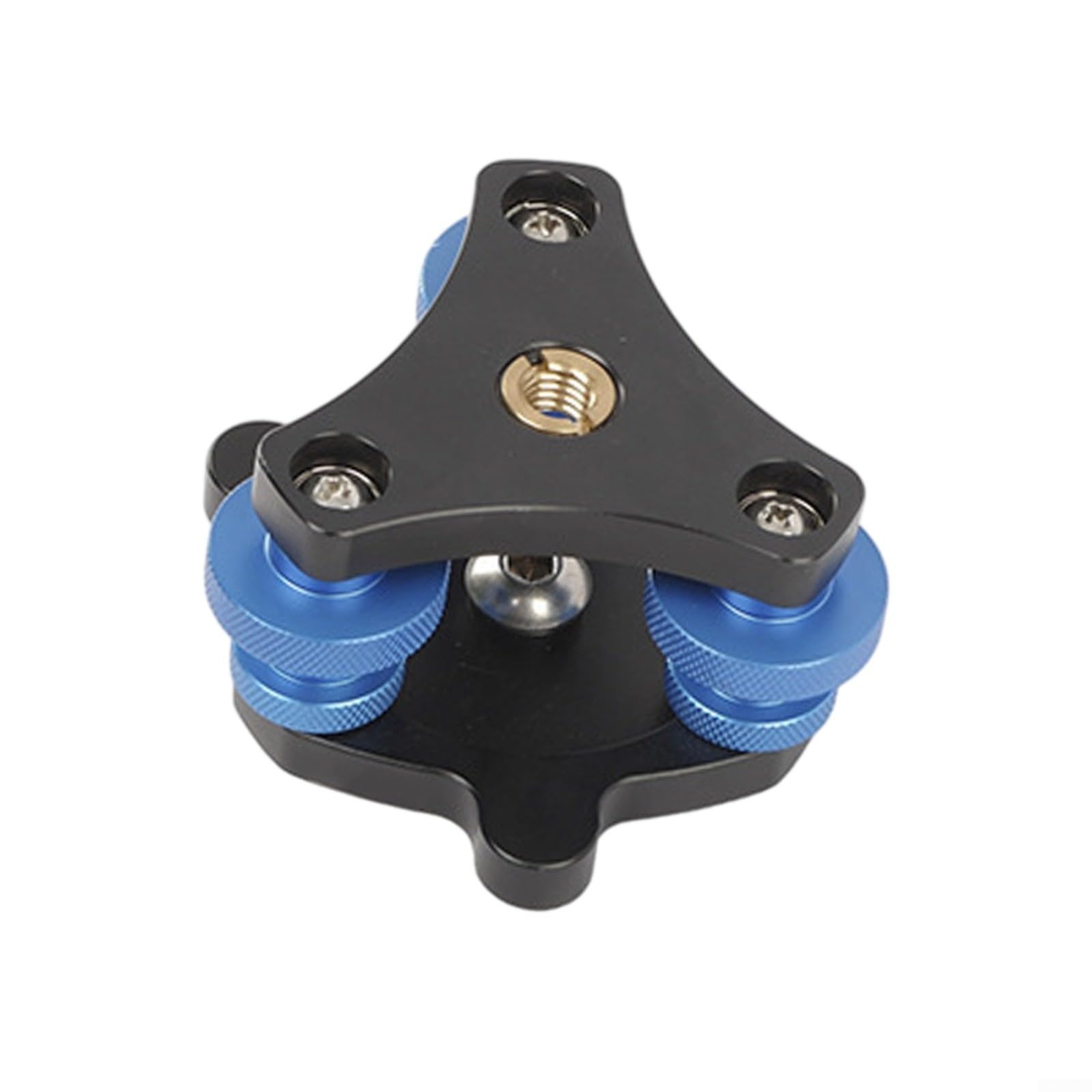 Base de nivelación de trípode ajustable de alta precisión para cámaras SLR, plataforma horizontal de aleación de aluminio, diseño compacto de 6 x 6 x 8 cm para fotografía de viaje, color negro