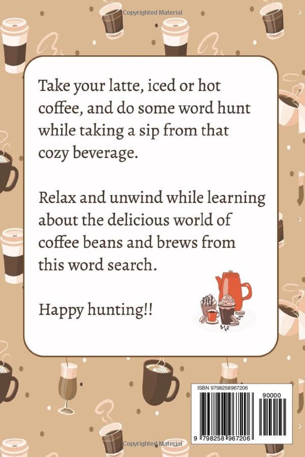 Cozy Coffee Lovers Word Search for Adults: Fun Relaxing 55 Word Puzzles Coffee Table Calm Activity Book for Women & Seniors about Coffee Flavours, ... Mindfulness and Free Times (WITH Solutions) image 3