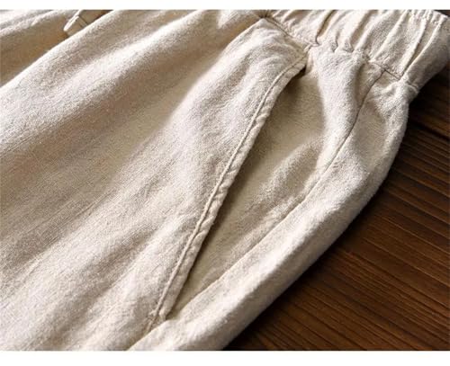 Men's Cotton Linen Pencil Pants Spring Summer Casual Loose Trousers3