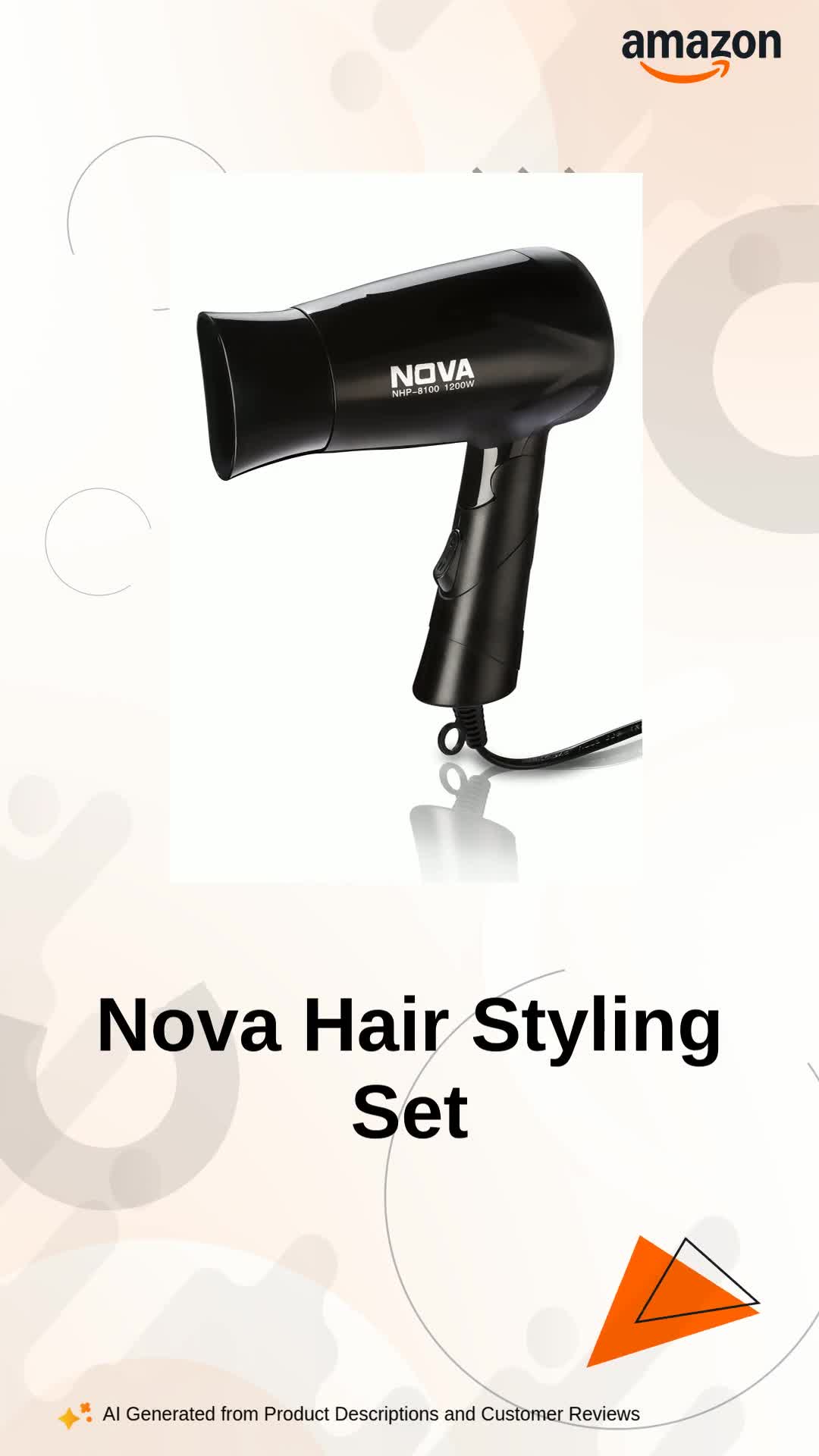Nova Nhp 8100 Silky Shine 1200 Watts Hot And Cold Foldable Hair