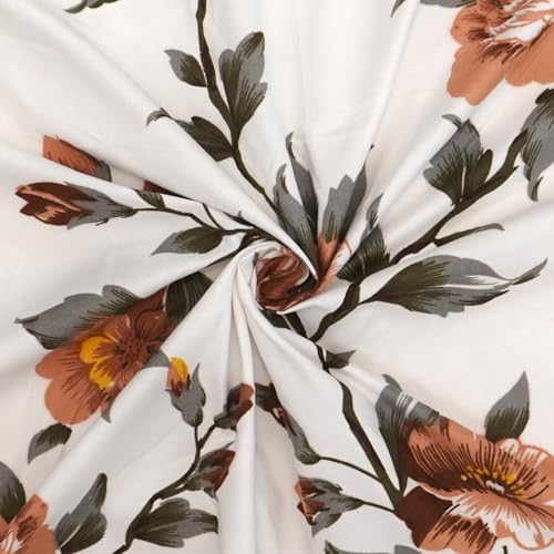 Image of Florida Floral Microfiber Comforter Set for Double Bed Soft Reversible 180 GSM AC Comforter with King Bedsheet & 2 Pillow Covers