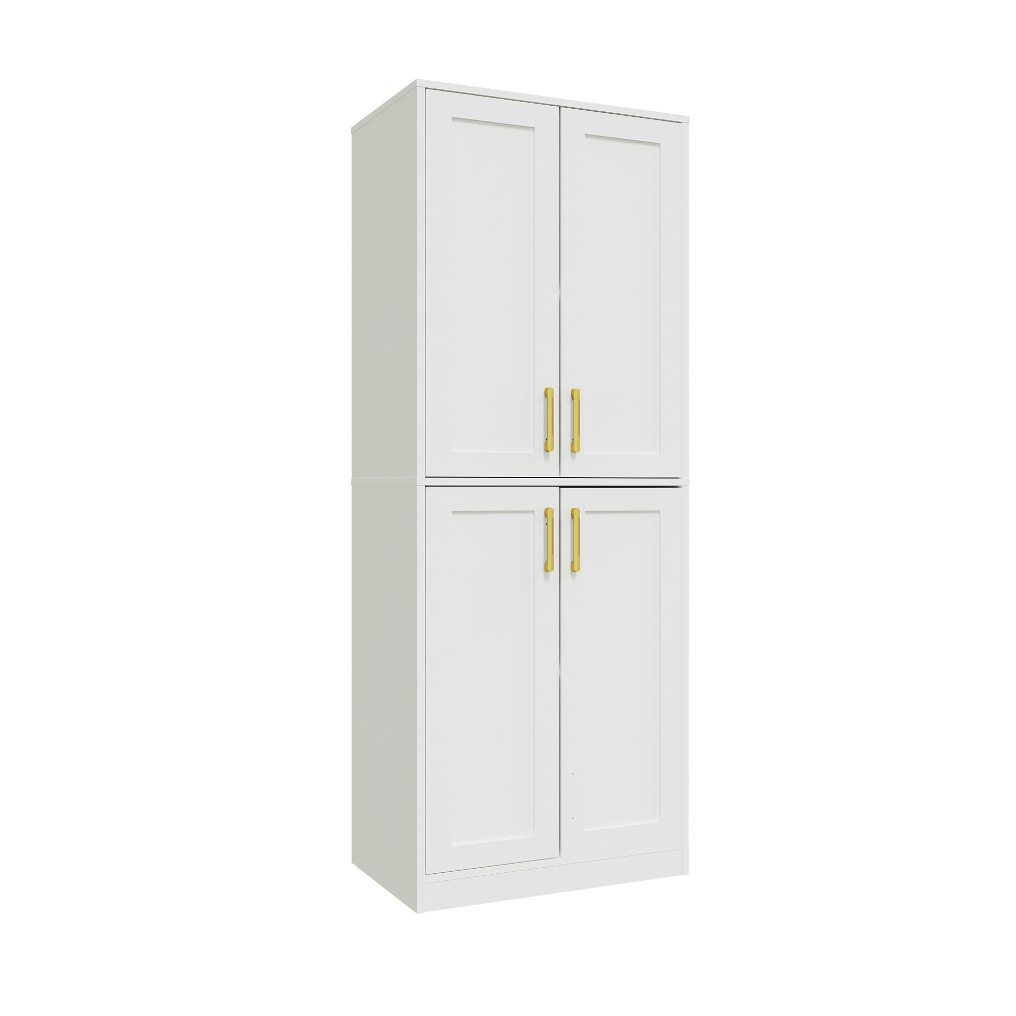 Storage Cabinet, Kitchen Pantry with Doors & Shelf, Tall Storage Cabinet for Bathroom, Living Room, Entryway,White