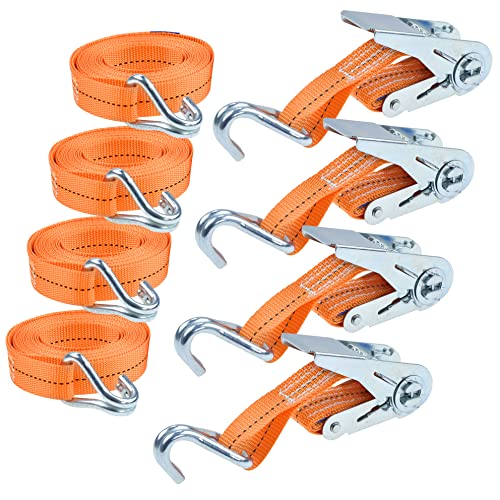 Rexxer 4er Set Spanngurte mit Ratsche und Haken bis 1000 kg | Zurrgurte 3m lang, 25 mm breit | wetterfest & robust Ratschengurt | ideal für Autos, LKW und mehr | TÜV/GS geprüft