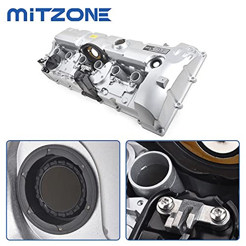 Mitzone Upgrade Performance All Aluminum Valve Cover & Gasket Kit Compatible With Bmw E82 128I, E9X 323I 328I, E60 528I, E70 X5 3.0Si, E83 X3, E85 Z4, E89 Z4, F10 528I N52/ N51 Sulev #TOP6