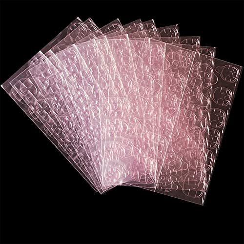 360 Pcs Autocollant D'Ongle de Colle Double Face,Autocollant d'Ongle Adhésif Transparent,Nail Glue Jelly Gel Ruban Adhésif, Onglets Adhésifs pour Ongles à Colle Faux Ongles Conseils(Rosa) Cover