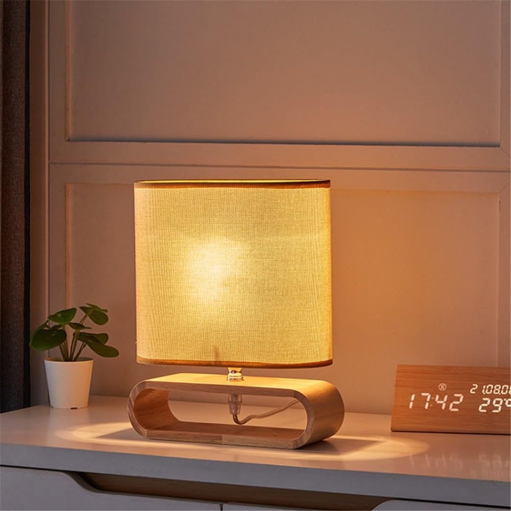 Affascinante Lampada da tavolo in legno for camera letto, studio, soggiorno, comodino Arredamento per la casa
