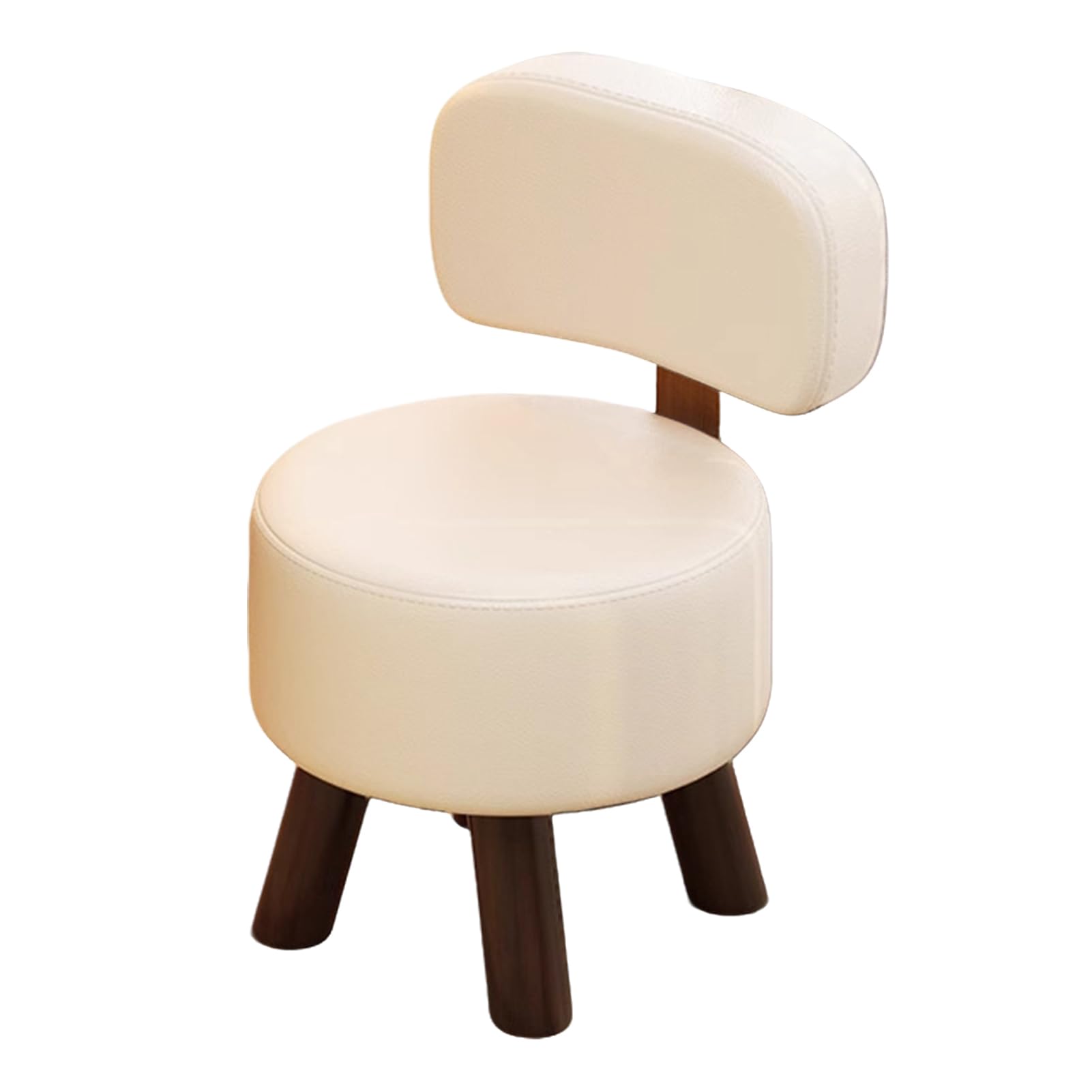 Taburete pequeño de 17 pulgadas con espuma gruesa de alta densidad y patas de madera maciza