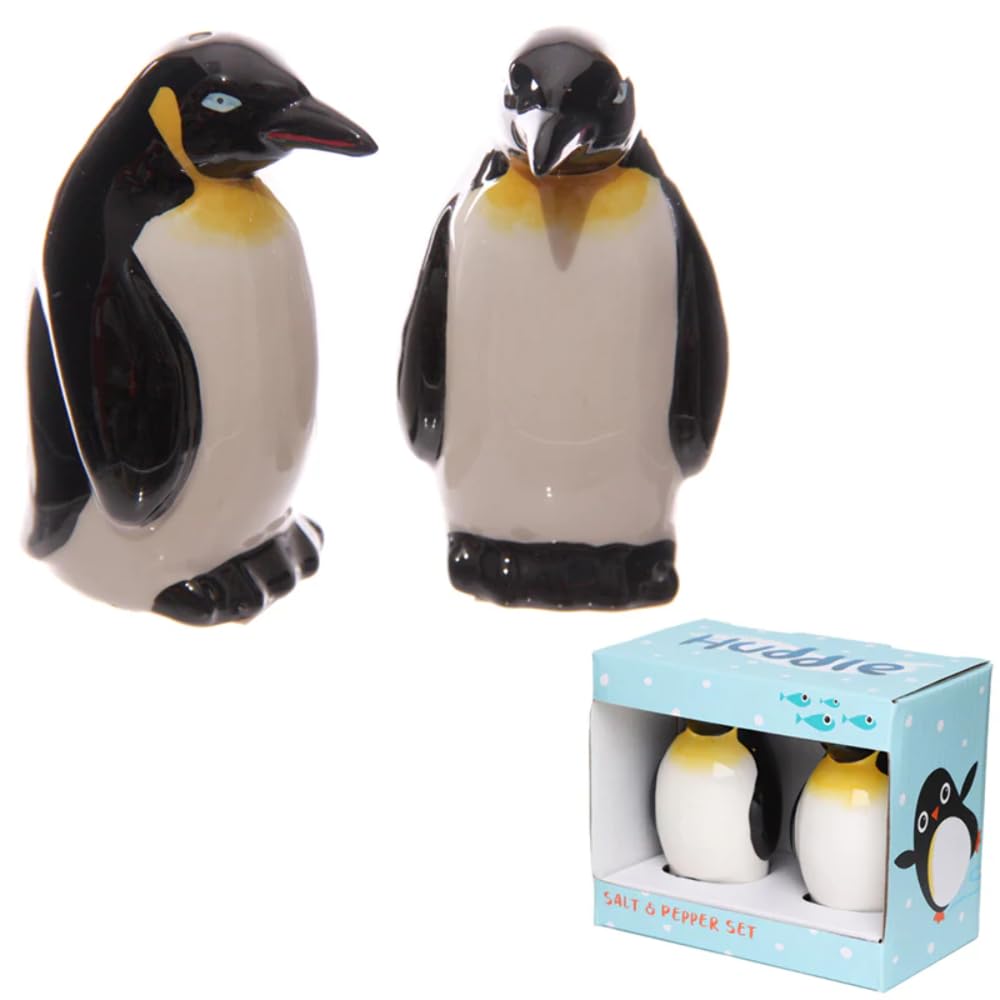 Puckator SP38 Penguin Salt and Pepper Set, 7.5 x 3.5 x 9 cm, Ceramic, Multi, Height 8.5cm Width 4.5cm Depth 6cm