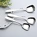 ERCRYSTO Stainless Steel Soup Spoons Set of 3 - Table Spoons With Special Square Design, Mirror Polish, Small Size (6.1 Inches Length, 1.53 Inches Width, 0.11inch Thickness)
