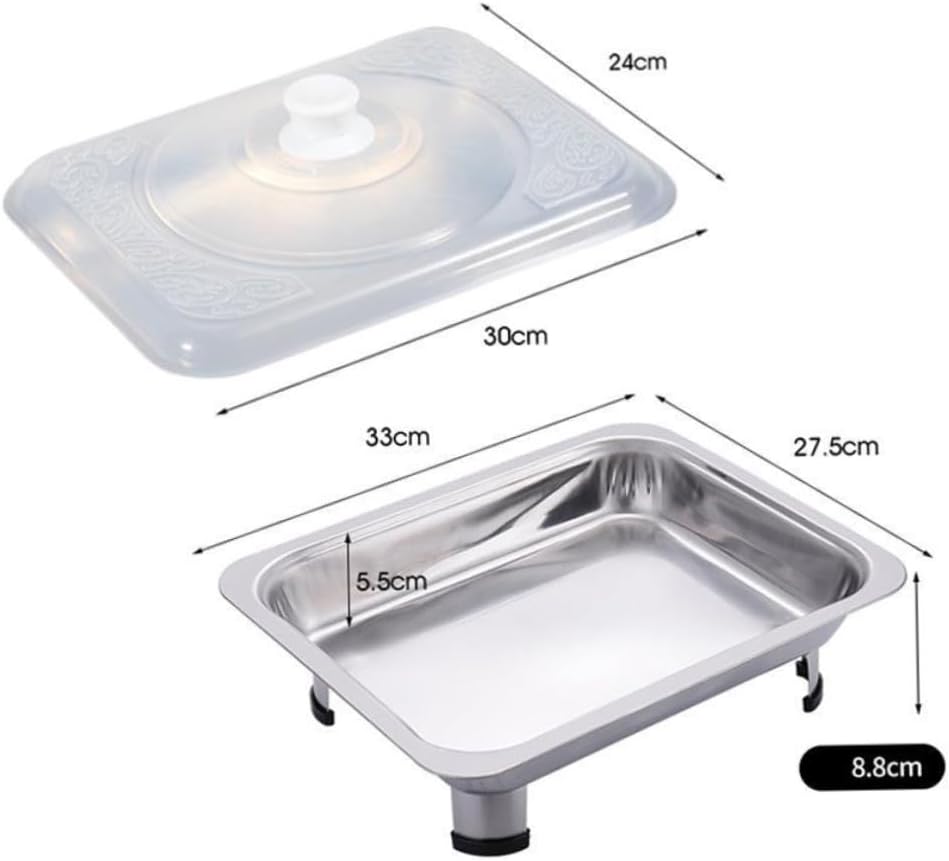 MAGICLULU 1 Set Stainless Steel Buffet Furnace for Catering Versatile Square Food Warmer for Restaurant Buffets Chafing Dish for Parties and Events