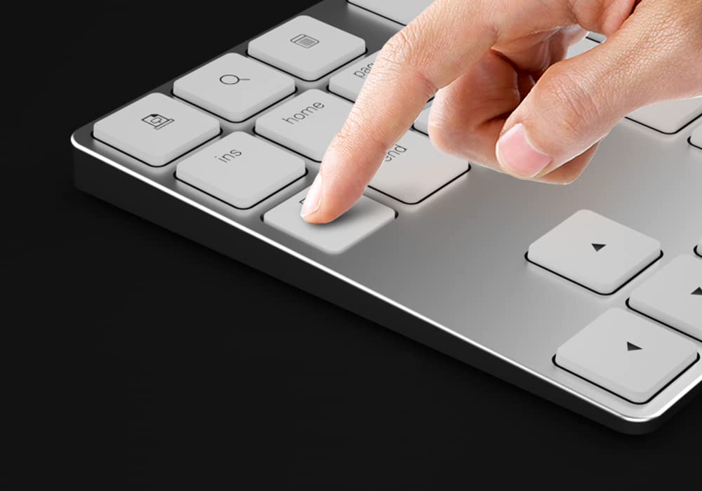 HDWR typerCLAW-BN100 Teclado numérico inalámbrico Bluetooth | Carcasa de aluminio, alcance 10 metros, teclas de membrana, para iOS