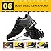 Steel Toe Shoes for Men Women Breathable Safety Work Sneakers Lightweight Comfortable Proof Slip Resistant Fashion Sneakers Air Cushion Construction Industrial Safety Shoes Black/Grey