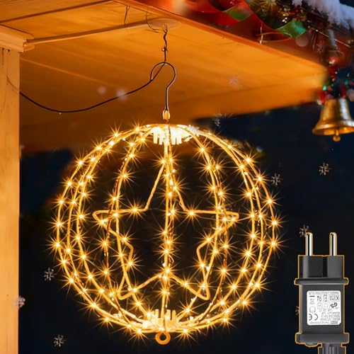 Yowin Weihnachtsbeleuchtung Außen 30CM 200 LED Leuchtkugel...