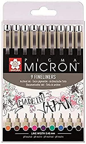 Sakura Penna a punta fine Pigma Micron 05, 9 pz