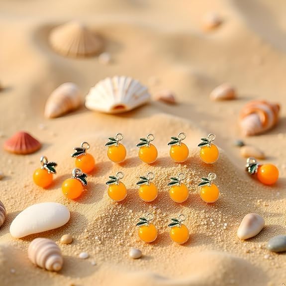 10 Pcs 8x13mm Cartoon Orange Fruit Charms for Jewelry Making, DIY Plated Enamel Cute Orange Pendant for Earring Necklace Bracelet Keychain Craft Supplies Findings Making Accessories Beading - Image 5