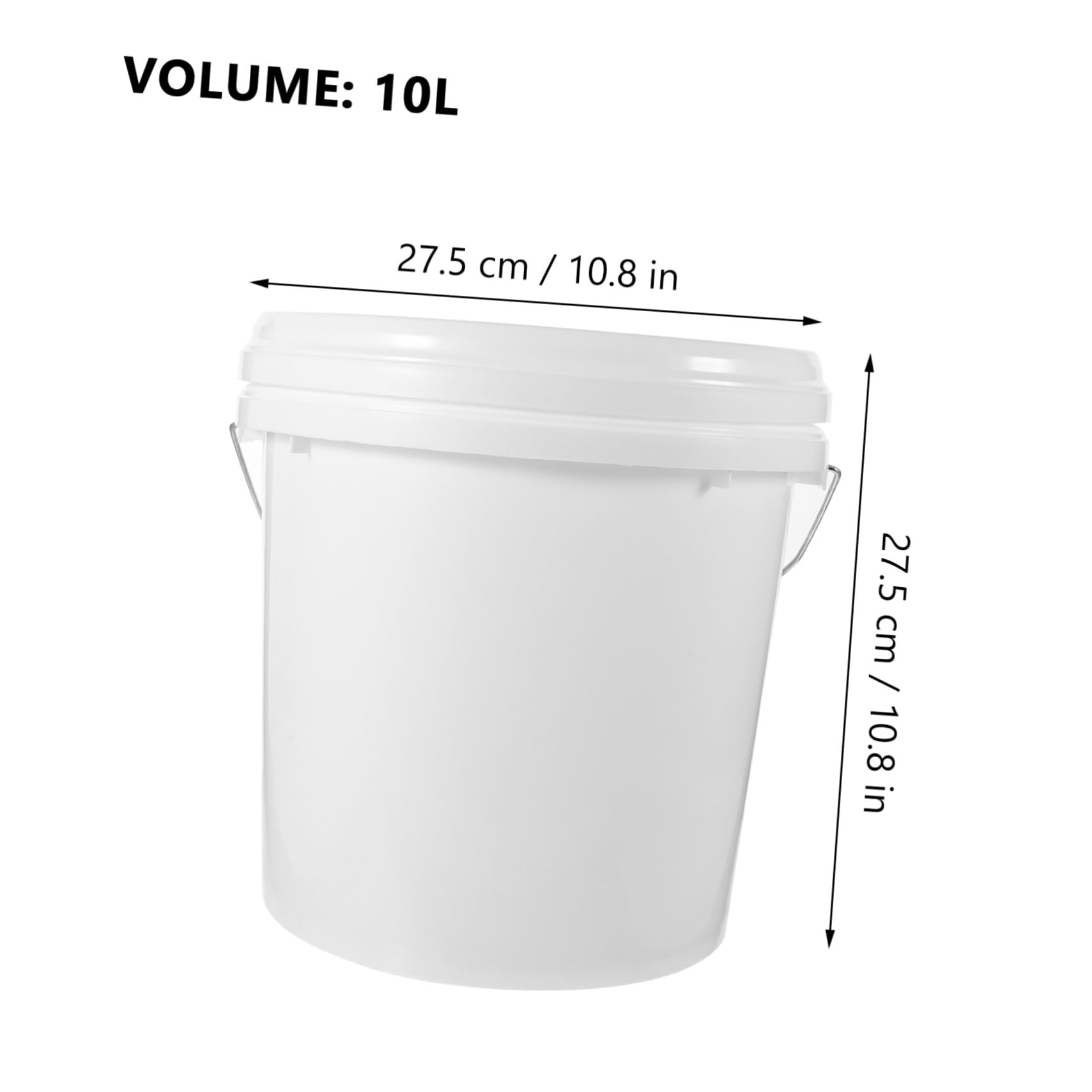 Cubo de Pintura Redondo Blanco Hdpe de 10 L con Tapa