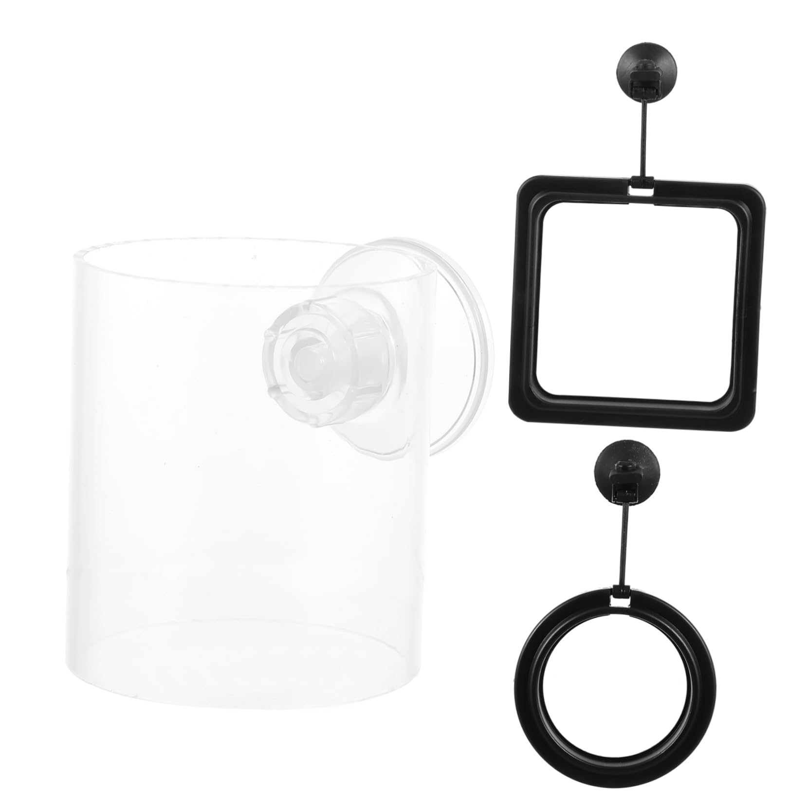 TOGEVAL Fish Feeder Ring 3 Pcs Floating Fish Feeder Suction Cup Aquarium Supplies