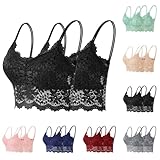 Bralettes for Women 2PC Fashion Woman's Lace Bras Solid Strap Wrap Hollow Out Bras Underwear Comfy Sexy Padded Cami Bralettes Black XL