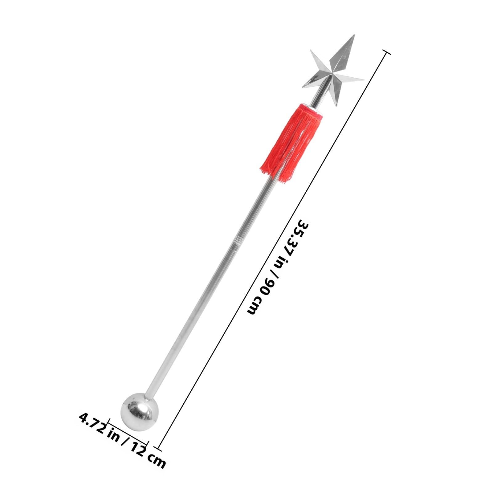 Dirigierstab aus Edelstahl und Abs, 90cm, Silber für Konzertaufführungen