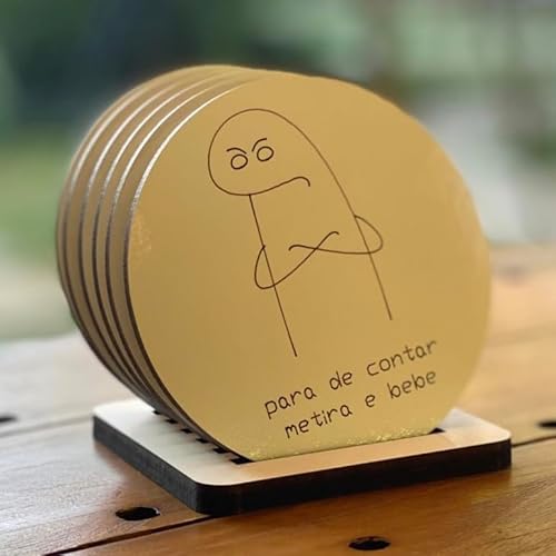 Kit Porta Copos em MDFdo Meme Flork - Modelo Cala a boca