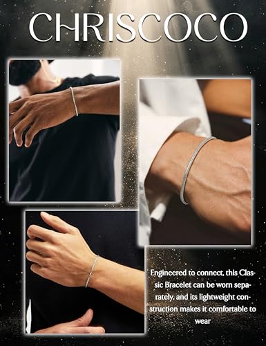 Chriscoco 3Pcs 925 Sterling Silver Mens Bracelets Silver Bracelet for Men Cuban Link Snake Box Chain Bracelet Set Mens Jewellery Gifts for Dad Husband Boyfriend Son 19CM - Image 7