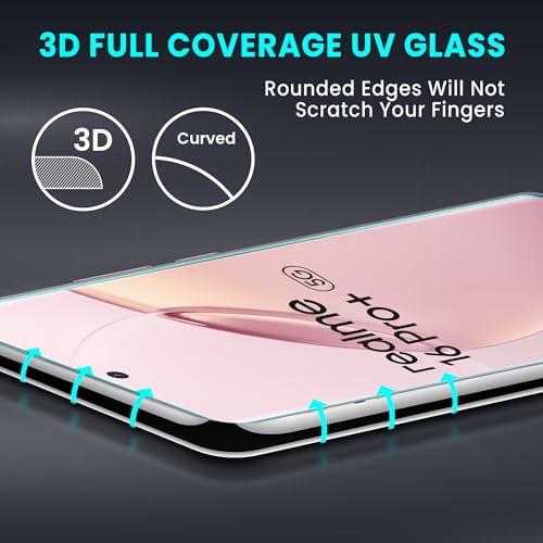 Image of FIRST MART Tempered Glass for Realme 16 Pro Plus With UV Installation Kit | Military-Grade Gorilla Screen Protector and Cable Guard | Edge to Edge Coverage | Crystal Clear