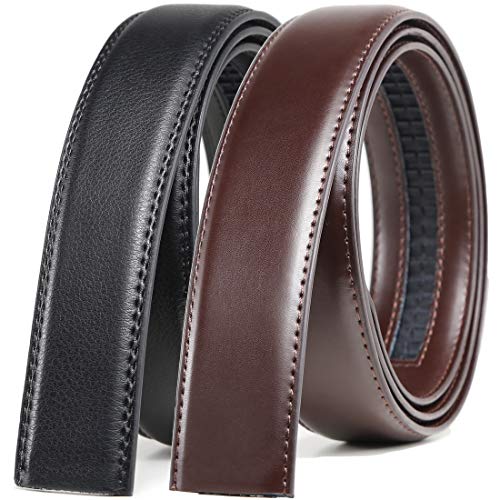 Image of Founders & C Mens Leather Ratchet Belt Strap Only 1 3 /8 inch Without Buckle,Replacement Strap Suitable for 40MM Slide Buckle