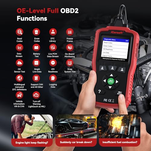 iCarsoft MB V1.0 OBD2 escáner diagnosis Benz con calibración SAS y prueba de batería coche 3