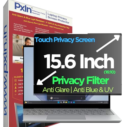 Image of Pxin 15.6 Inch (16:10) Touch Laptop Privacy Screen | Adv. StealthView | Laptop Ultra Privacy | Anti UV | Anti-Glare | Blue Light Block
