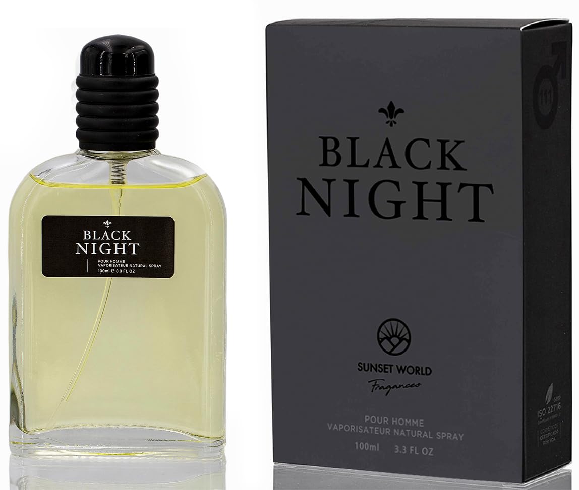 Black Night - Compatibile con Black Afgano Nasomato. Acqua di Colonia Intense 100 ml, Profumo ai Feromoni per Uomo, Profumi Equivalenti