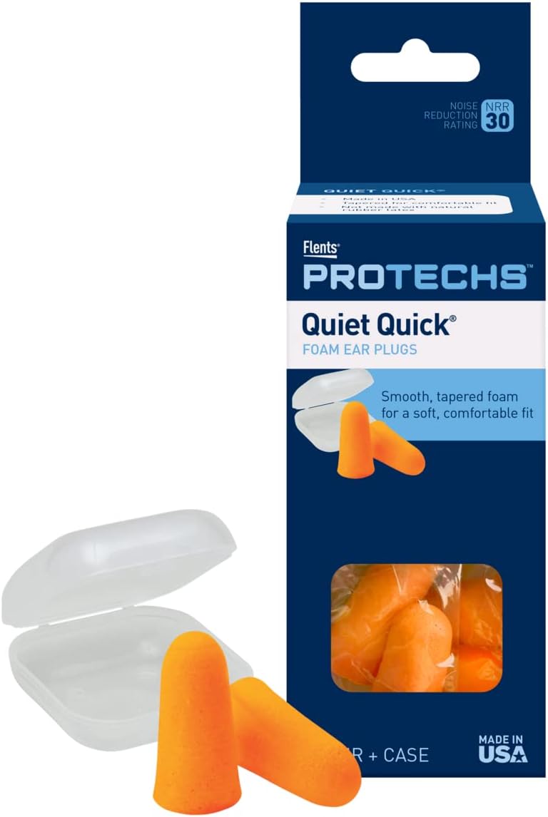 Flents Quiet Ear Plugs NRR 30dB - 5 Pairs with Case for Sleeping, Snoring, Concerts, Construction, Studying