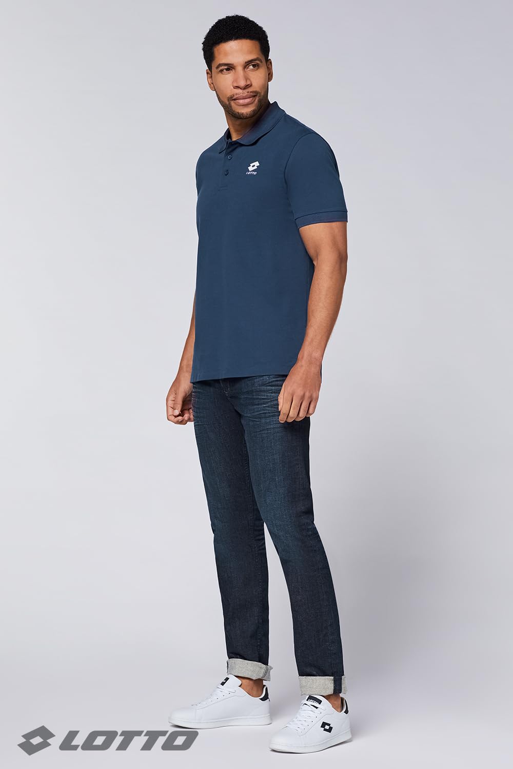 Lotto Lot de 2 Polos pour Homme l Tailles L-5XL, Manches Courtes, Coton, avec Logo brodé l 2 Poches, à Enfiler, Couleur Unie l col Polo, Coupe Standard, Non Extensible, Adulte