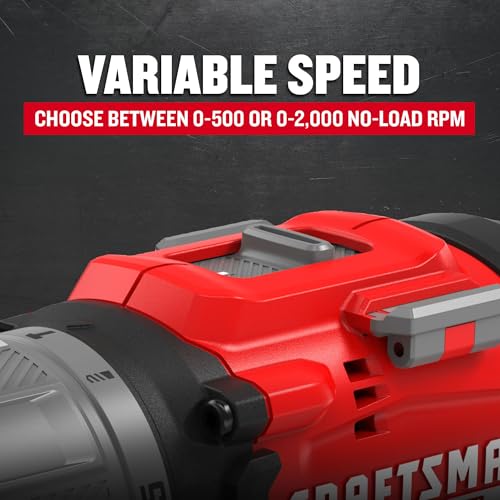 CRAFTSMAN V20 1/2 Inch Cordless Hammer Drill, Bare Tool Only (CMCD726B) - image 7
