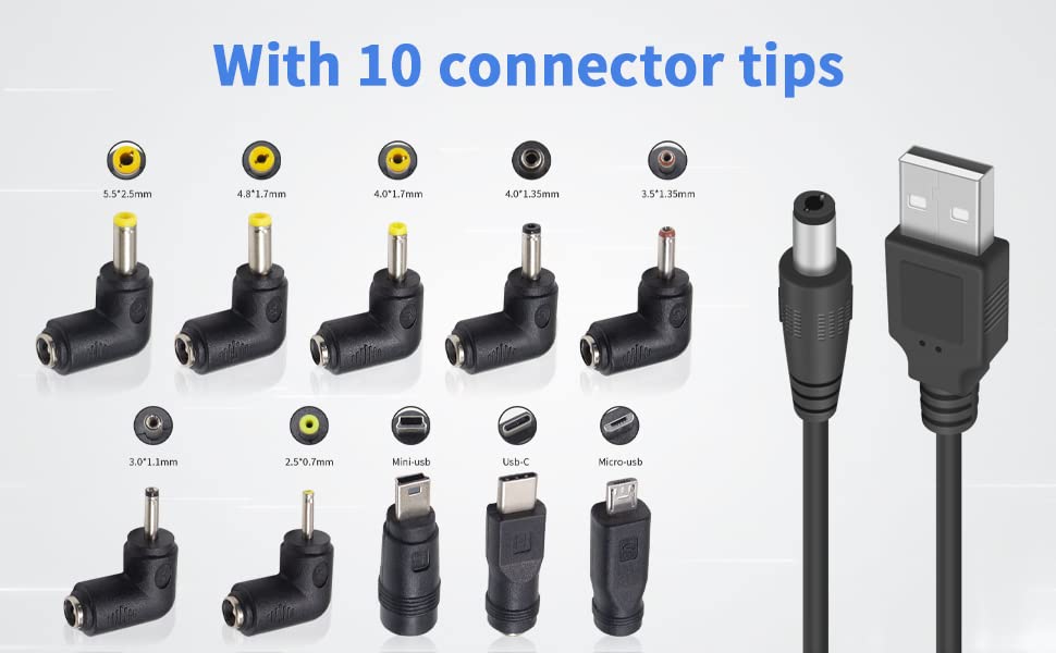 Cavo Kentek USB 2.0 Type A A DC 5.5x2.1mm – 3 Piedi, Per Alimentazione 5V
