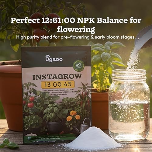 Image of Ugaoo InstaGrow NPK 13:00:45 Fertilizer (250g) | High Potassium Water-Soluble Fertilizer for Fruit & Flower Quality | Boosts Yield & Sweetness