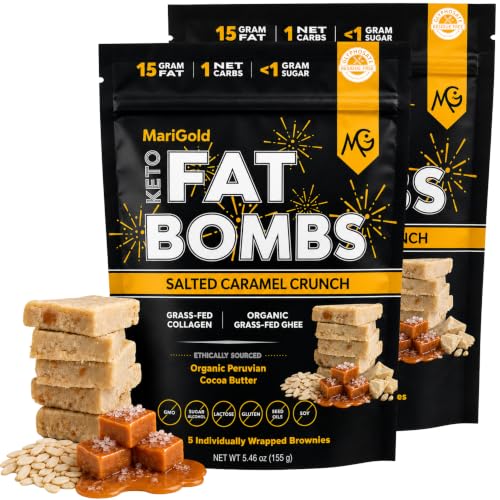 MariGold Salted Caramel Crunch Keto Fat Bombs, Low Carb - 2 Pack, 10 Bars