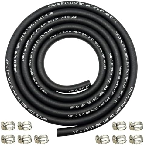 Ø 10mm J30R7 NBR Braided Fuel Line Hose, 2.4M Rubber Tube for Aut...