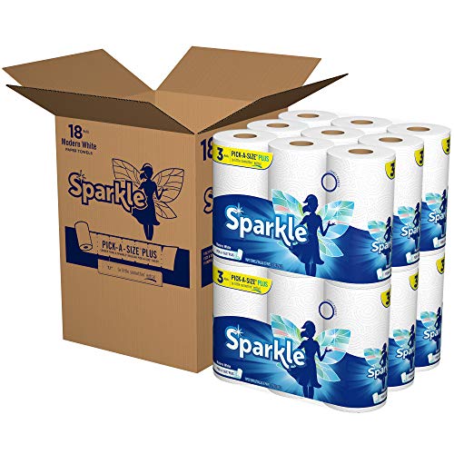 Sparkle Paper Towels, 18 = 37 Regular Rolls, Modern White, Pick-a-Size Plus