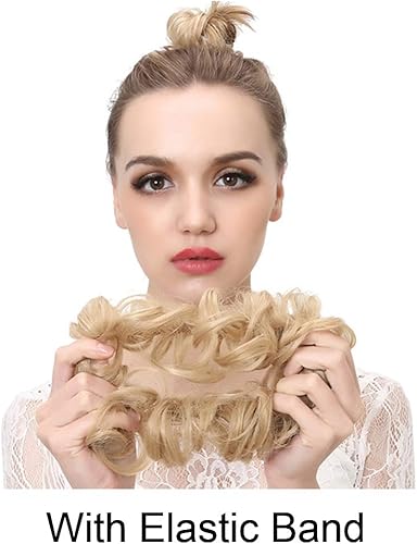 Miniatura 4 de Cabello sintético despeinado, grueso, extensiones para coleta, cabello recogido