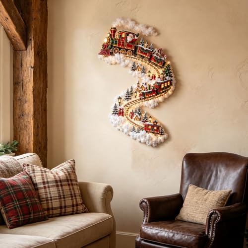 Christmas Magic Trail Wall Light, Hanging Decor,#Santa's Toy Delivery Train - image 2
