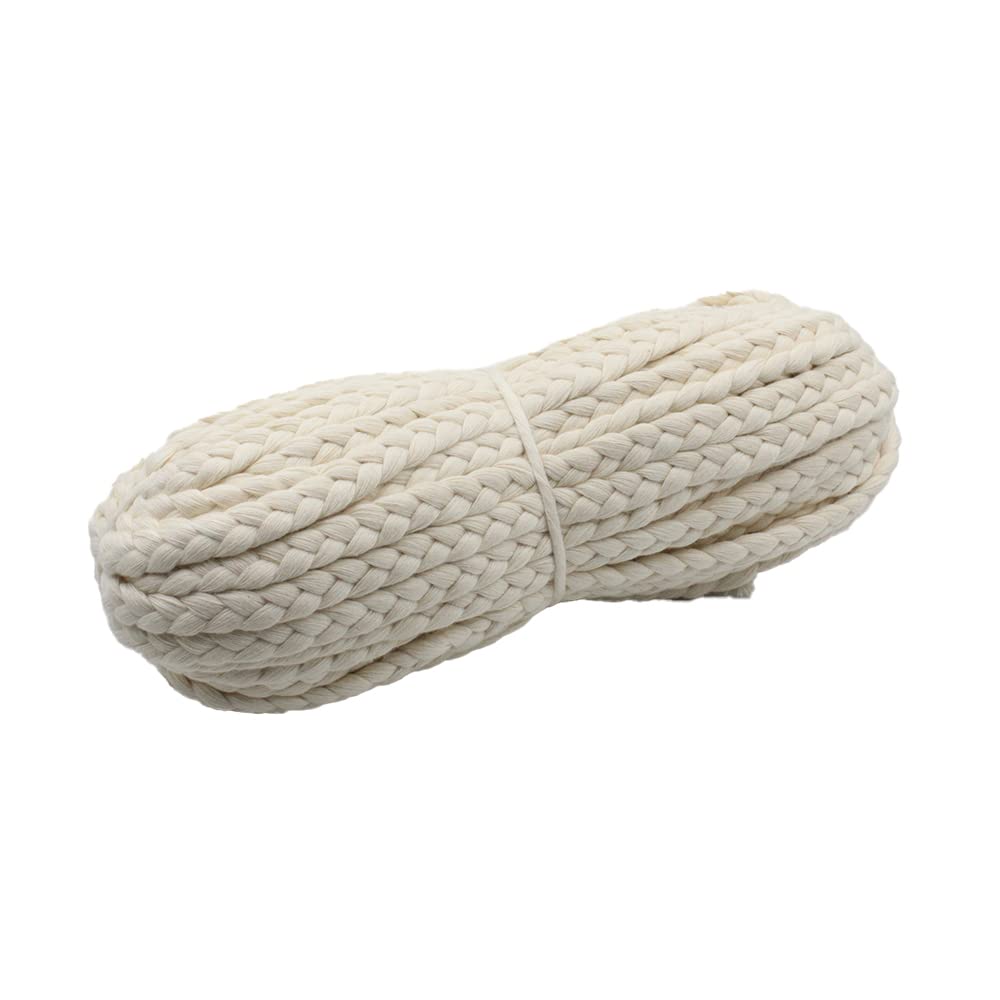 BOBBINY | Braided Choti Macrame Cotton Thread for Macrame DIY, Garments, Crafting and Other Projects | Off White | 10mm,20Mtr.