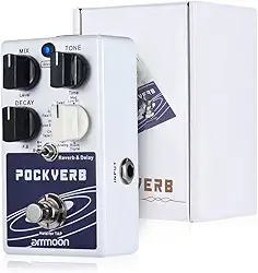 Pedal de efeito de guitarra POCKVERB Reverb & Delay 7 efeitos de reverberação + 7 efeitos de delay com função Tap Tempo True Bypass