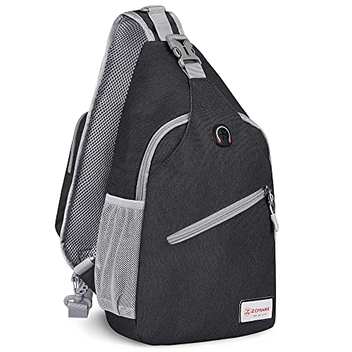 ZOMAKE Sling Bag for Women Men:Small Crossbody Sling Backpack - Mini Water Resistant Shoulder Bag Anti Thief Chest Bag Daypack for Travel Hiking Outdoor Sports,Black(new)