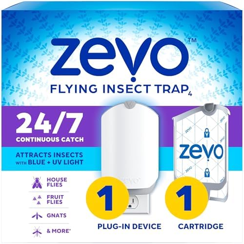 Zevo Flying Insect Trap & Cartridge - Plug in Fly Trap & Indoor B...