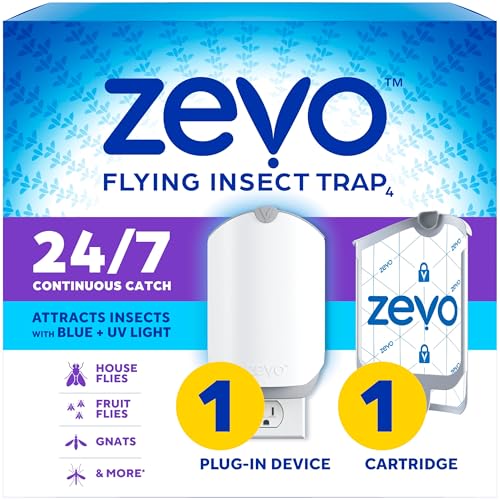 Zevo Flying Insect Trap & Cartridge - Plug in Fly Trap & Indoor Bug...