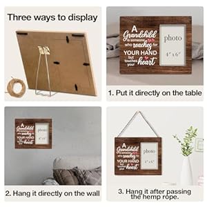 Oqtumes Grandparents Gift Picture Frame From Grandson Granddaughter, Rustic Grandparents Wood Picture Frame 8 x 10 Inches, Wall Mount and Tabletop - 4 x 6 Inch Photo Oqtumes Grandparents Gift Picture Frame From Grandson Granddaughter Rustic Grandparents Wood Picture Frame 8 x 10 Inches Wall Mount and Tabletop 4 x 6 Inch Photo