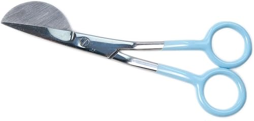 Tijeras de pico de pato, tijeras de pico de pato de 6 pulgadas para arte, manualidades, tela, hilo, costura y bordado (azul)