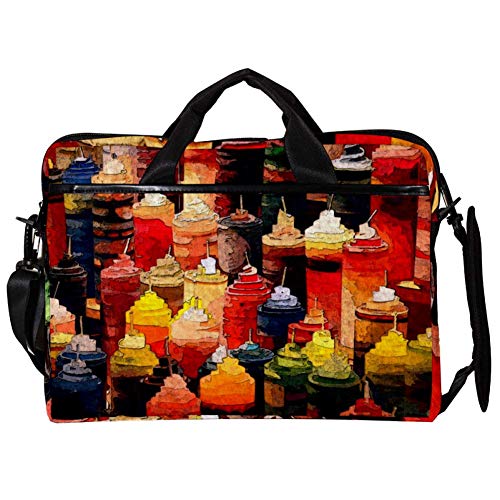 Bolso bandolera para portátil de 14 a 15 pulgadas diseño Colorful Candles para uso diario