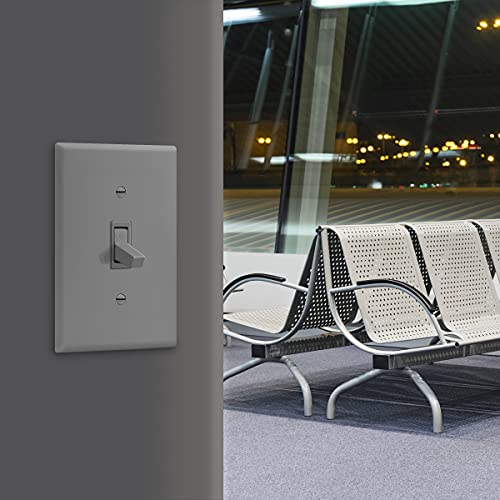 Enerlites Toggle Light Switch, Single Pole, 15A 120-277V, Grounding Screw, Residential Grade, Ul Listed, 88115-Gr-10Pcs, Gray (10 Pack), 10 Count #TOP4